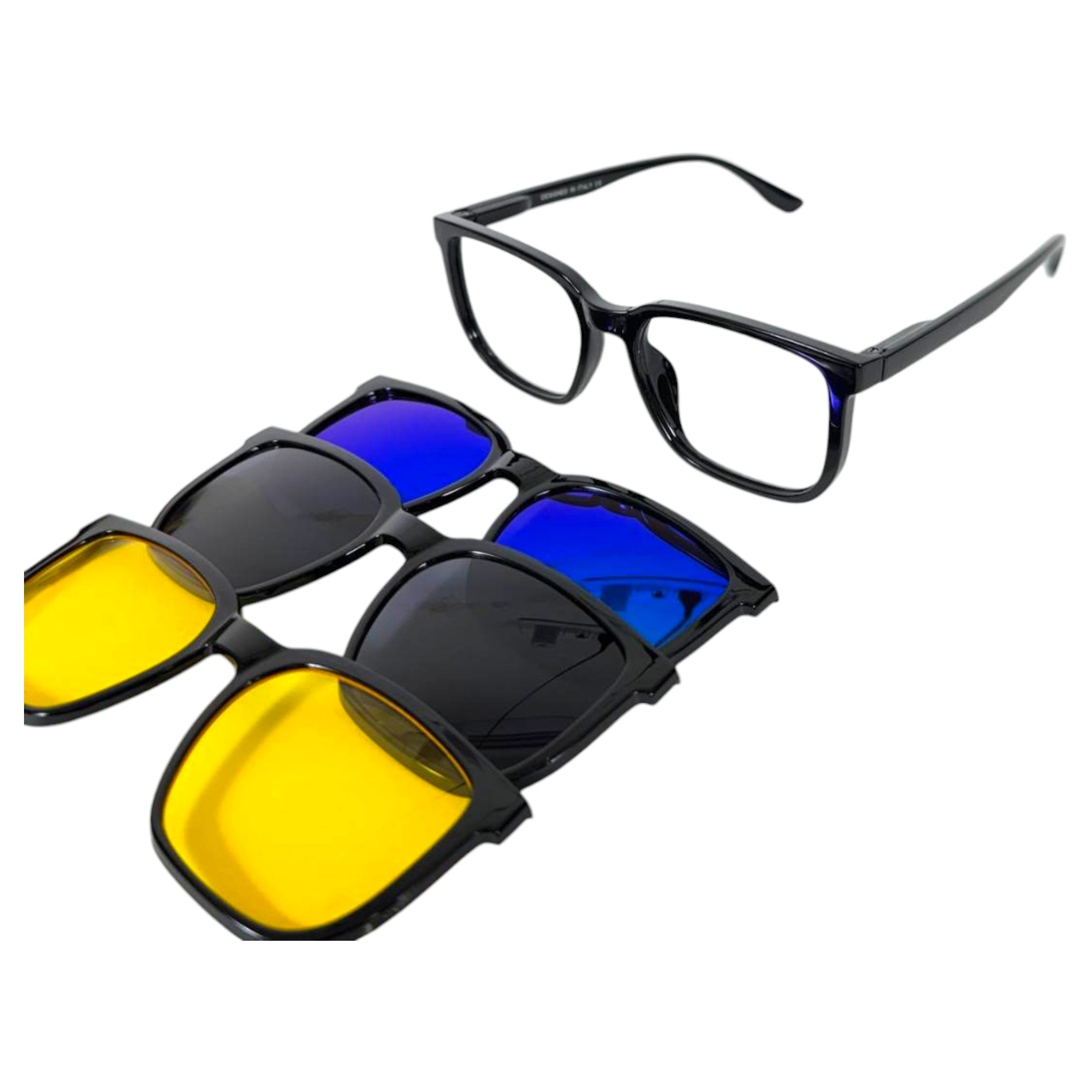 Rectangle Cut Shape Clip-On Glasses