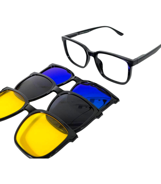 Rectangle Cut Shape Clip-On Glasses