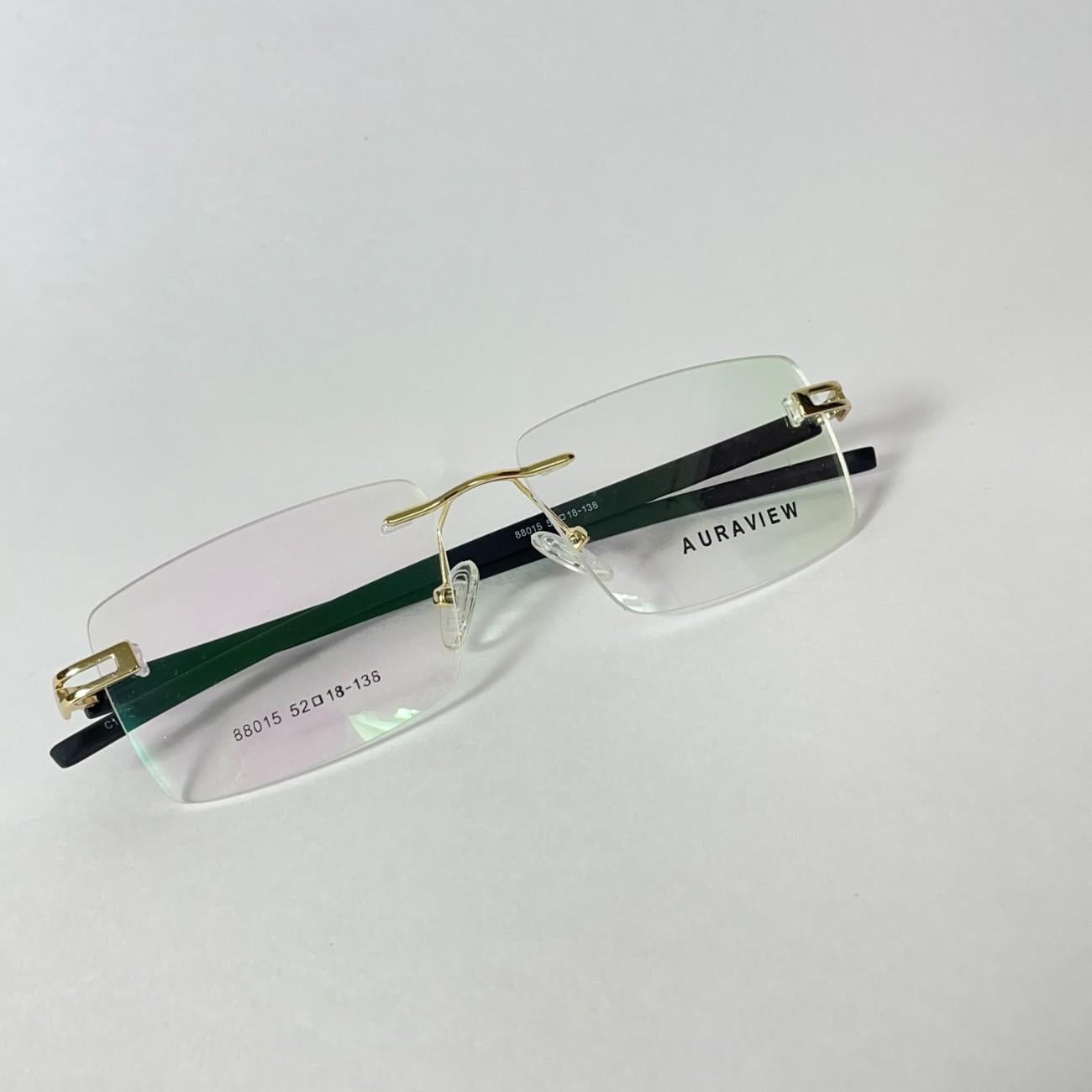Rectangular Rimless Brown Glasses Rectangle TR Side Rimless Eyeglasses – AURAVIEW™