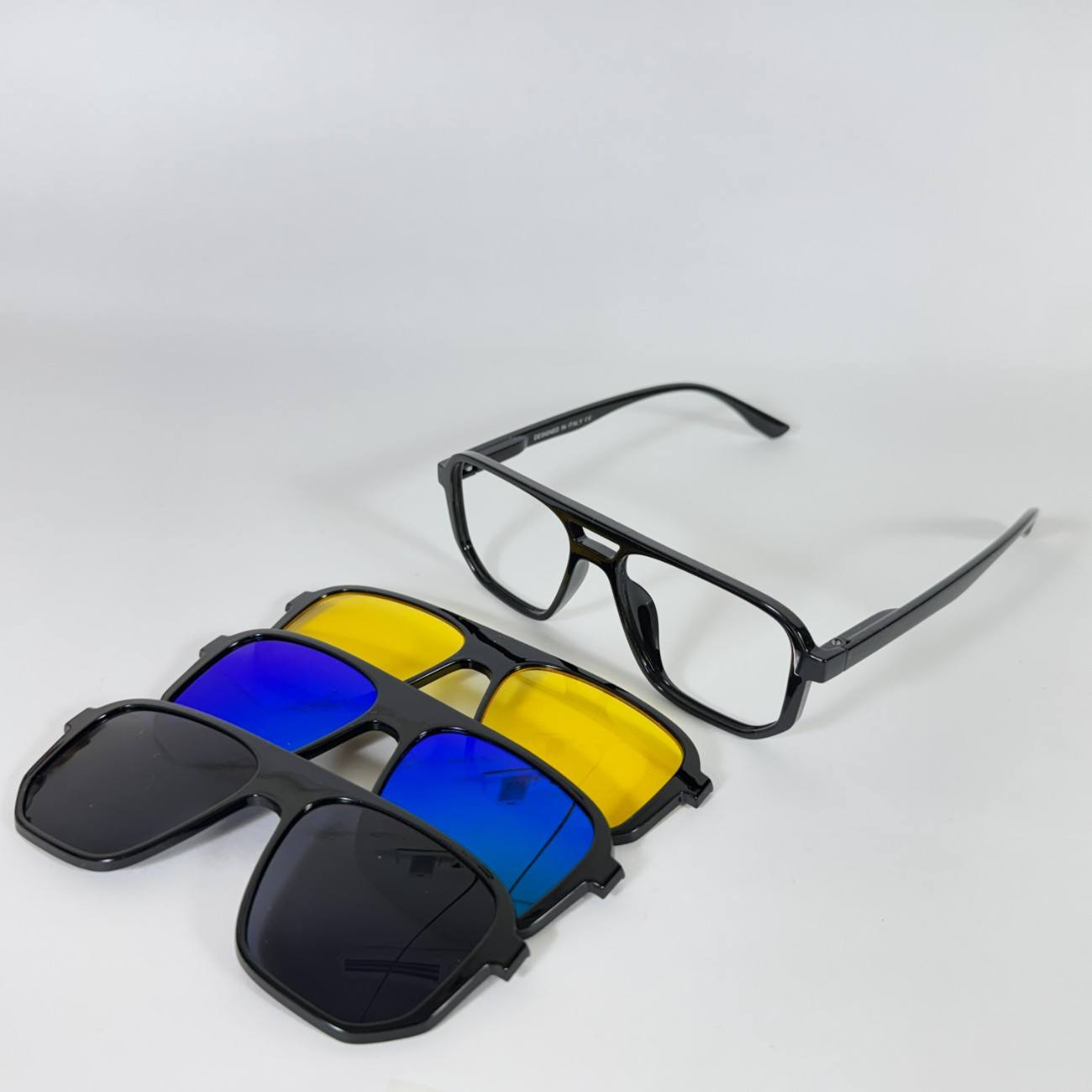 Bar Square Clip-on Glasses