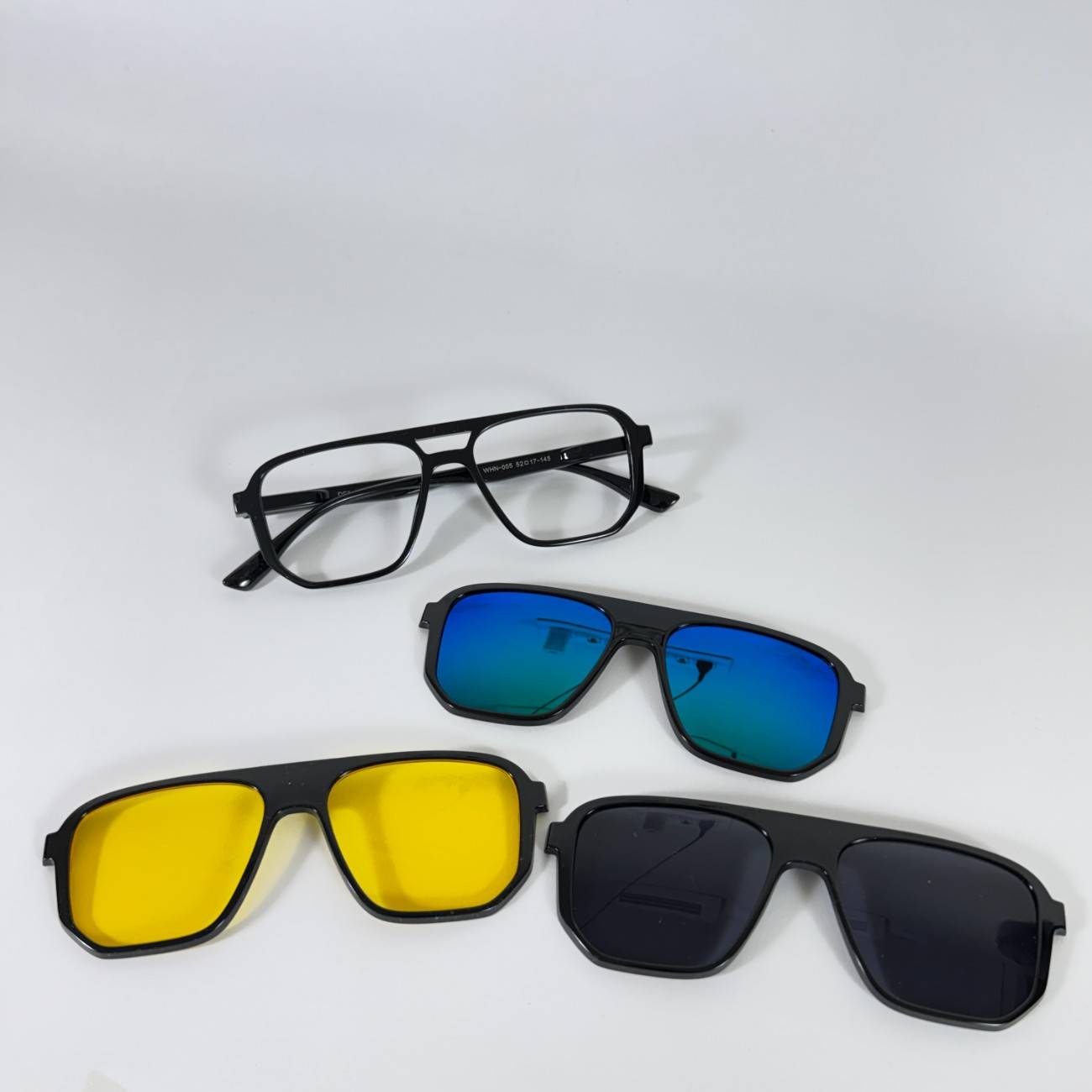 Bar Square Clip-on Glasses