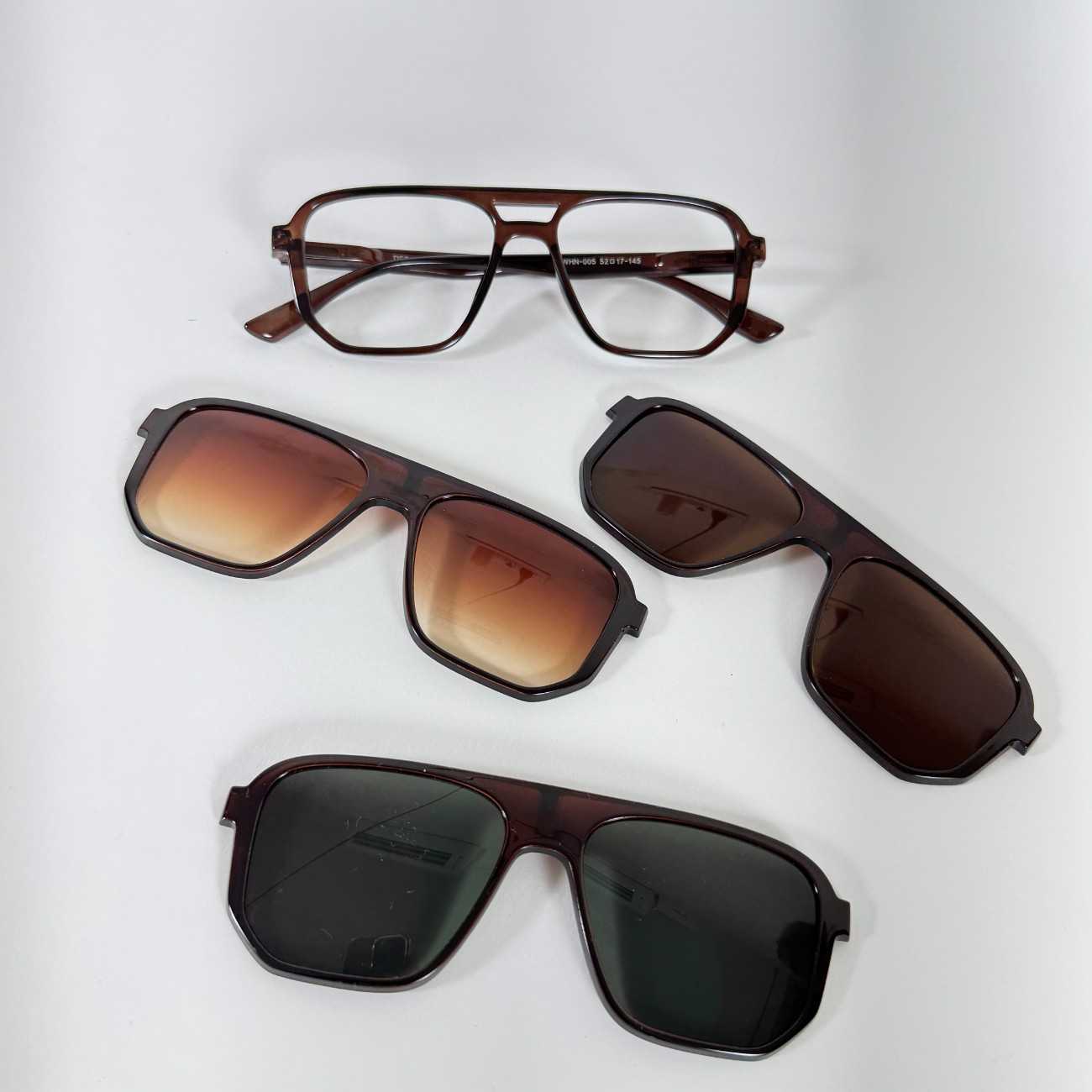Bar Square Clip-on Glasses