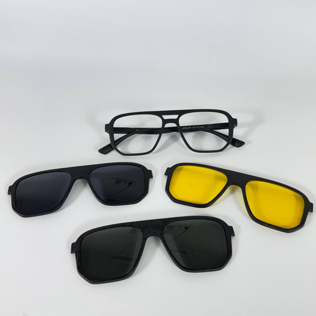 Bar Square Clip-on Glasses