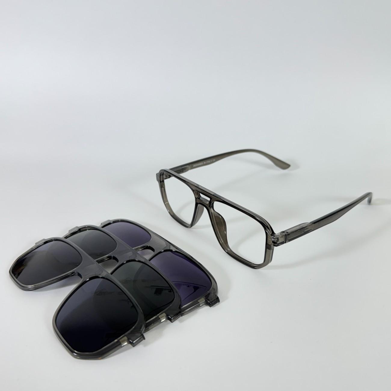Bar Square Clip-on Glasses
