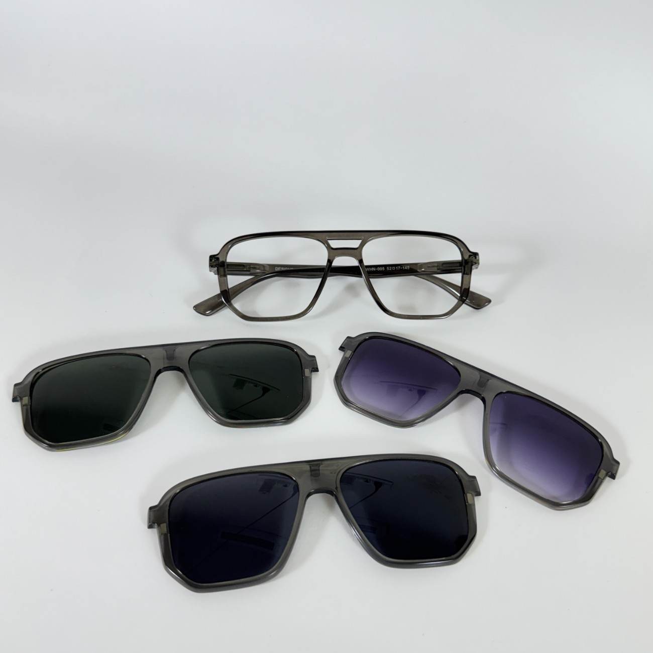 Bar Square Clip-on Glasses