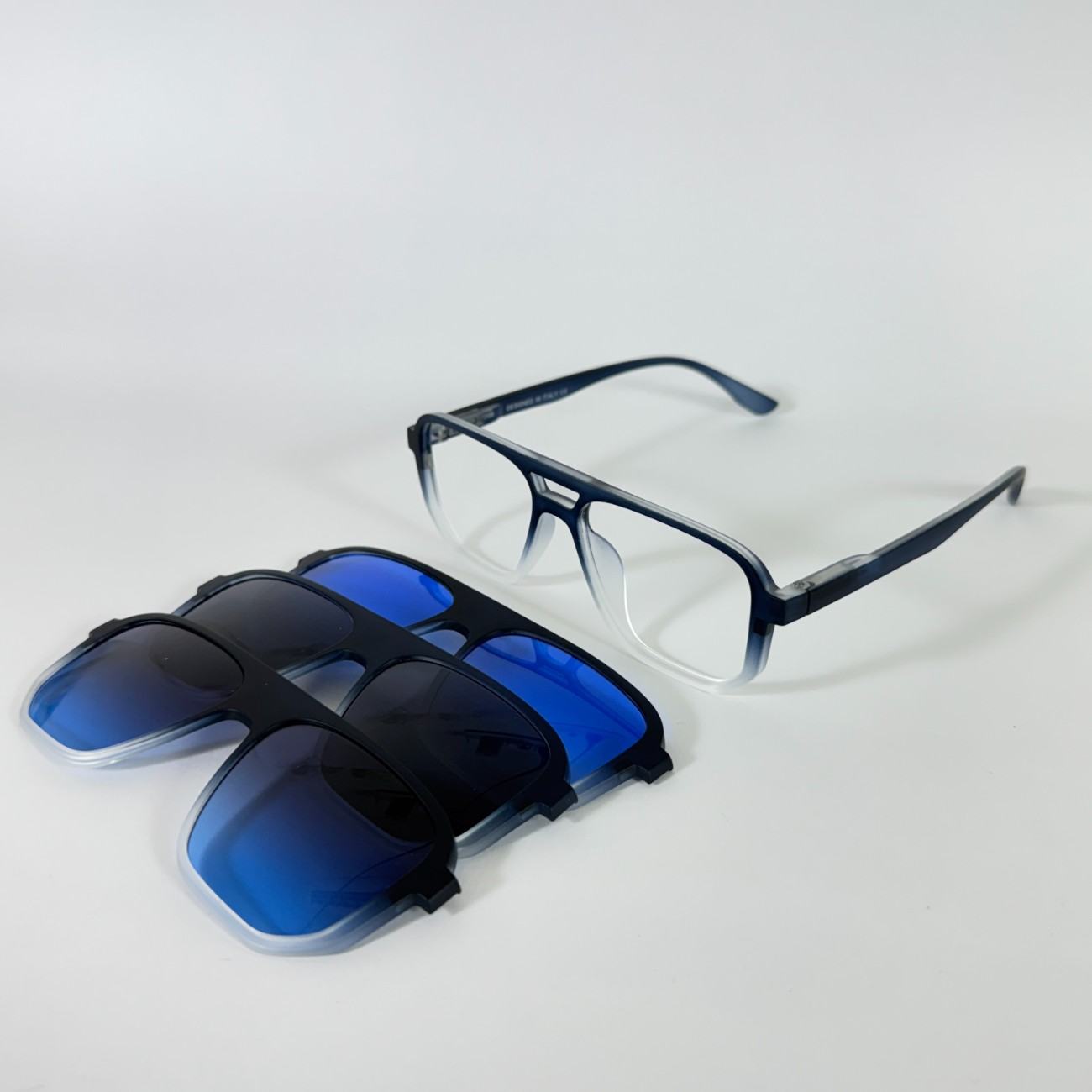 Bar Square Clip-on Glasses