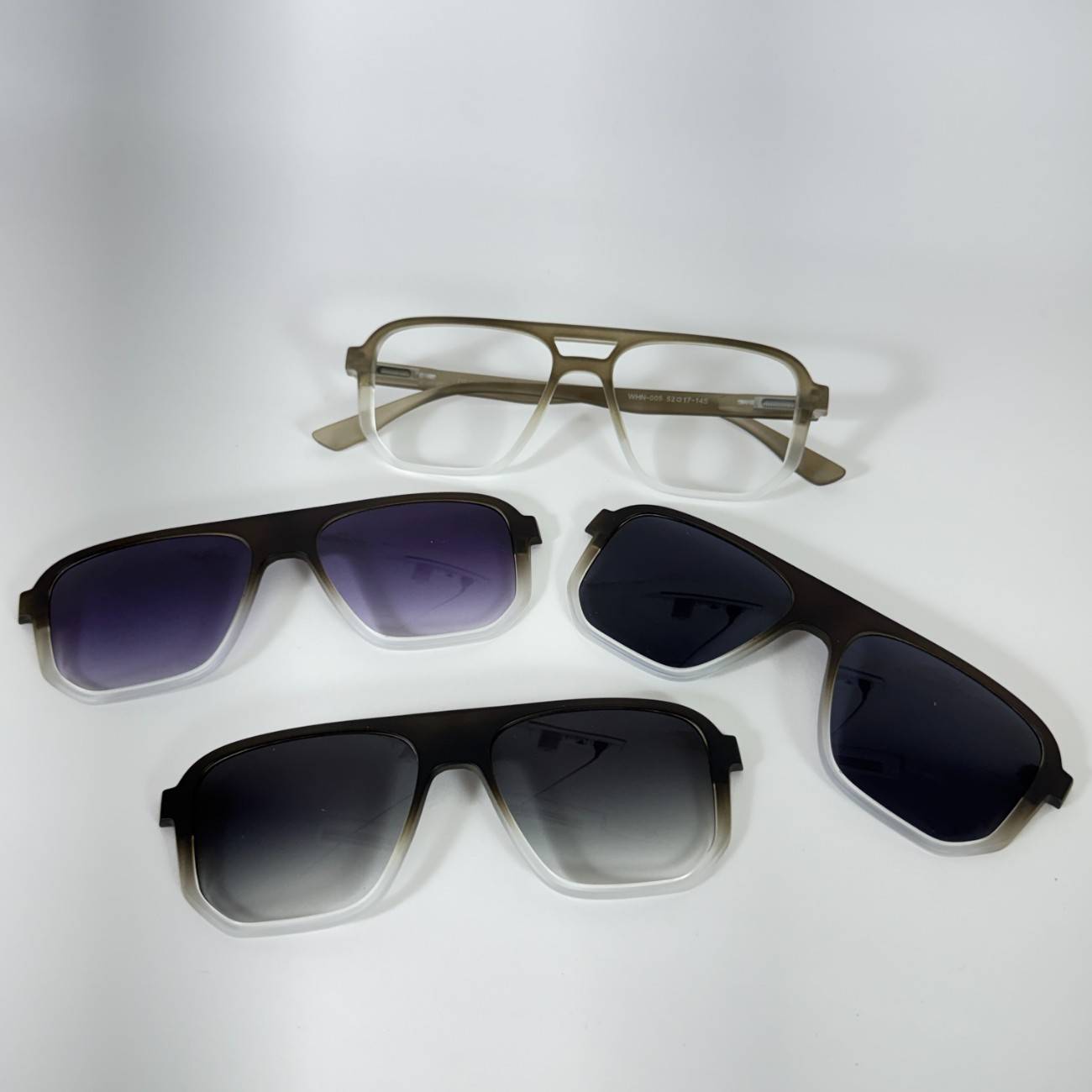 Bar Square Clip-on Glasses