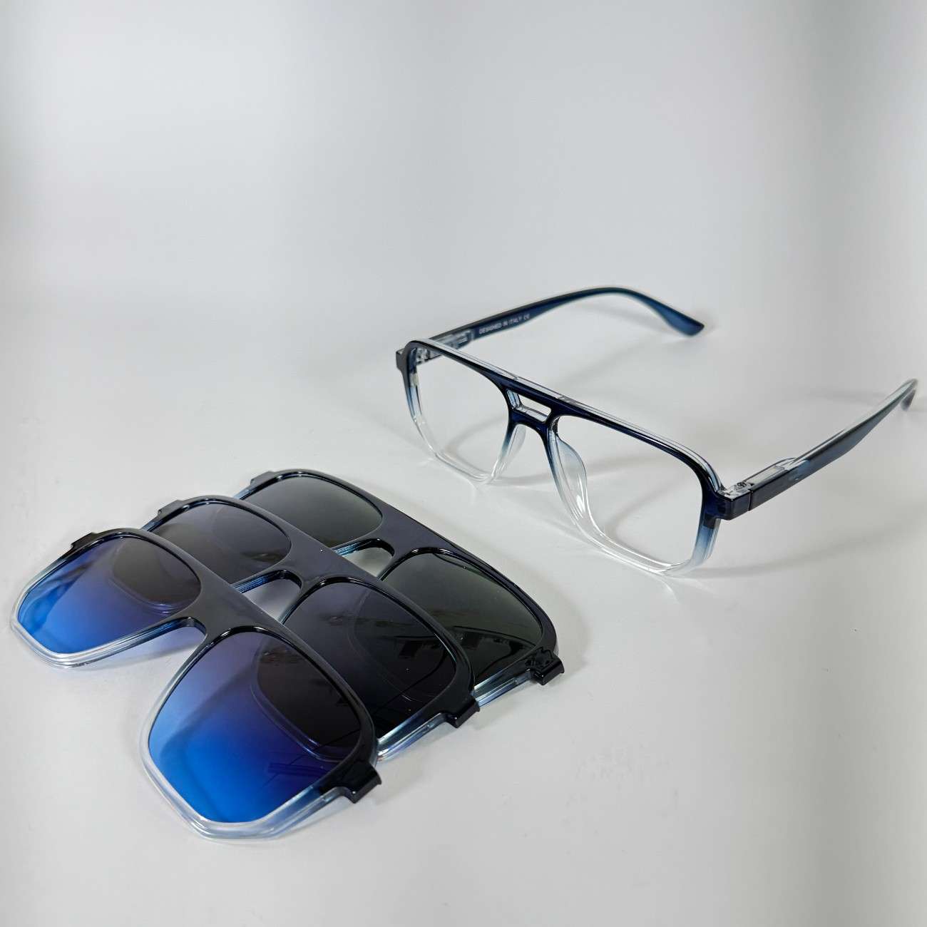 Bar Square Clip-on Glasses