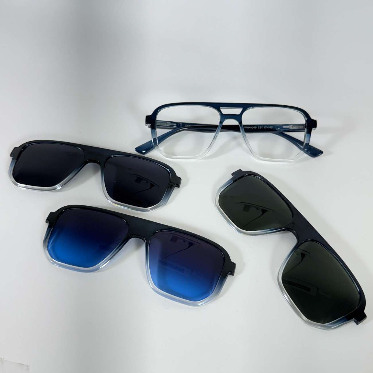 Bar Square Clip-on Glasses