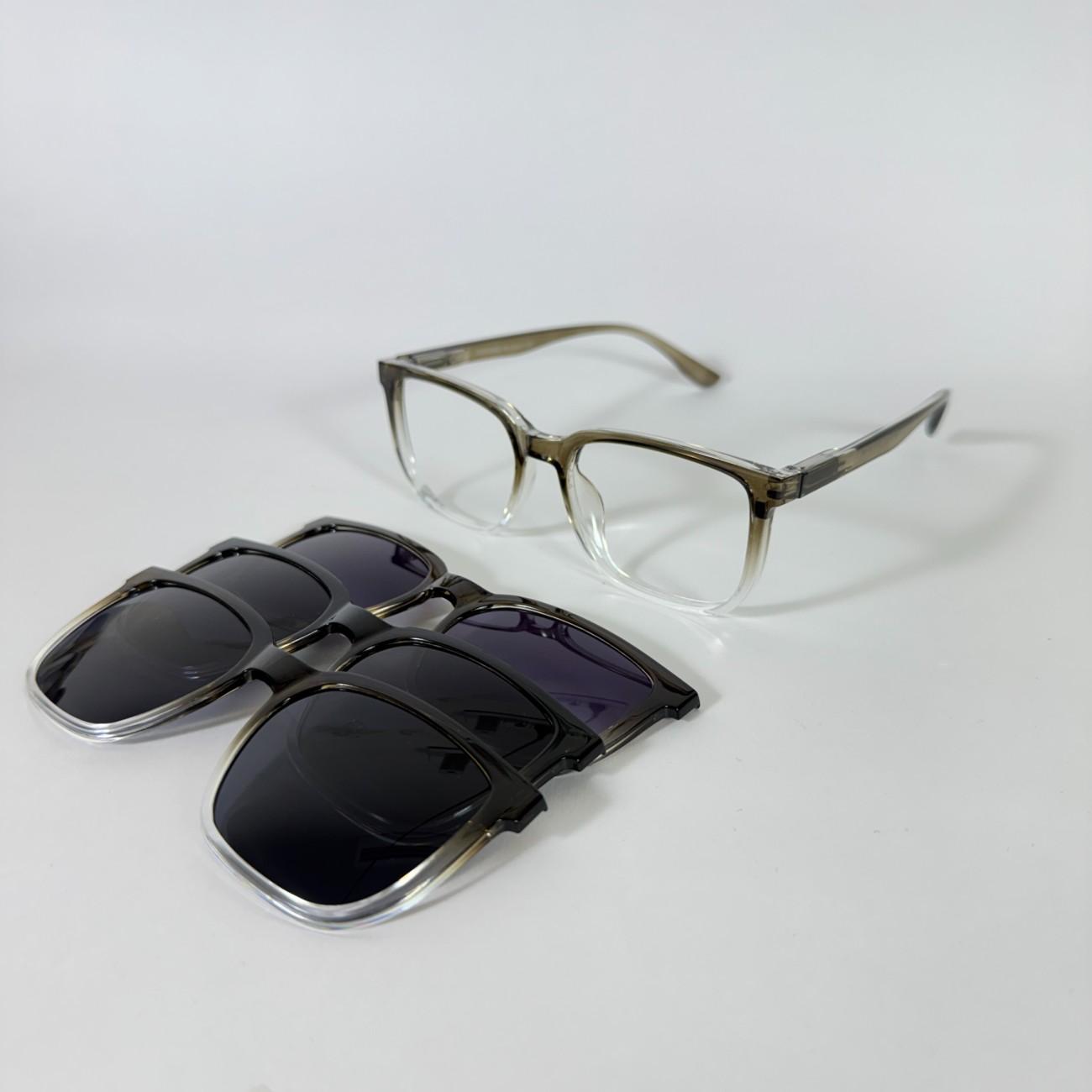 Rectangle Cut Shape Clip-On Glasses