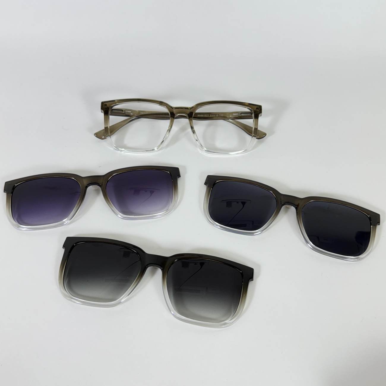 Rectangle Cut Shape Clip-On Glasses