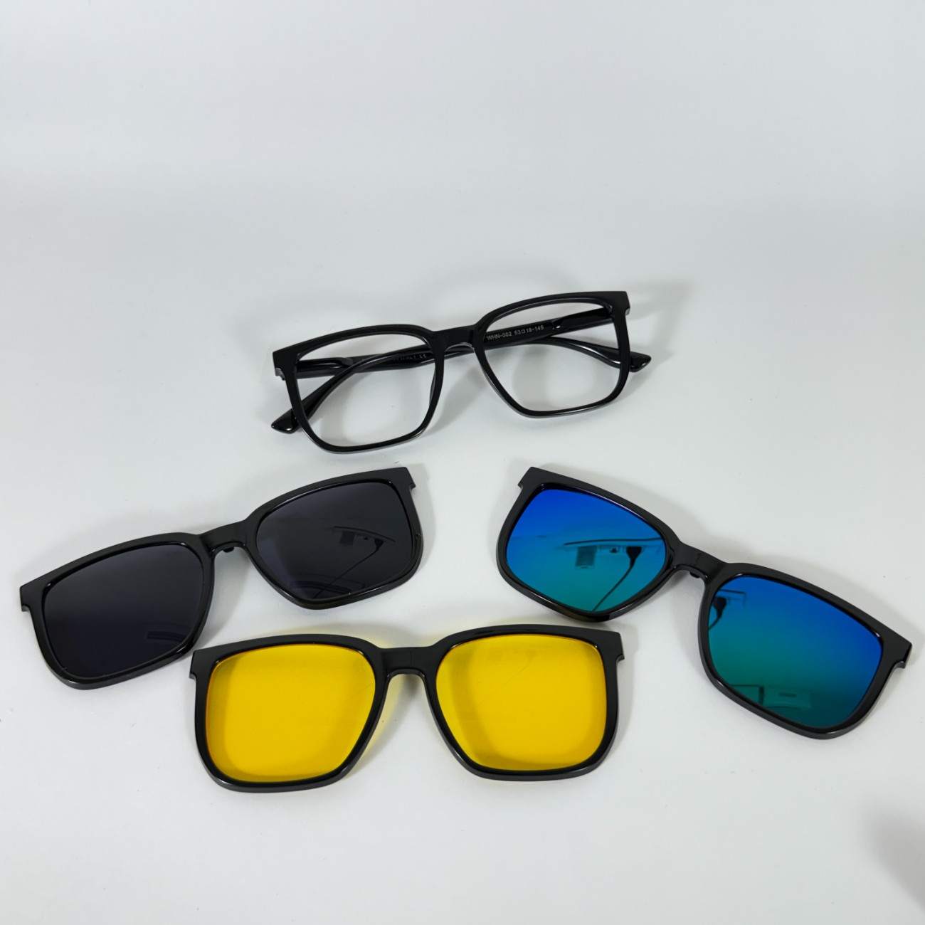 Rectangle Cut Shape Clip-On Glasses