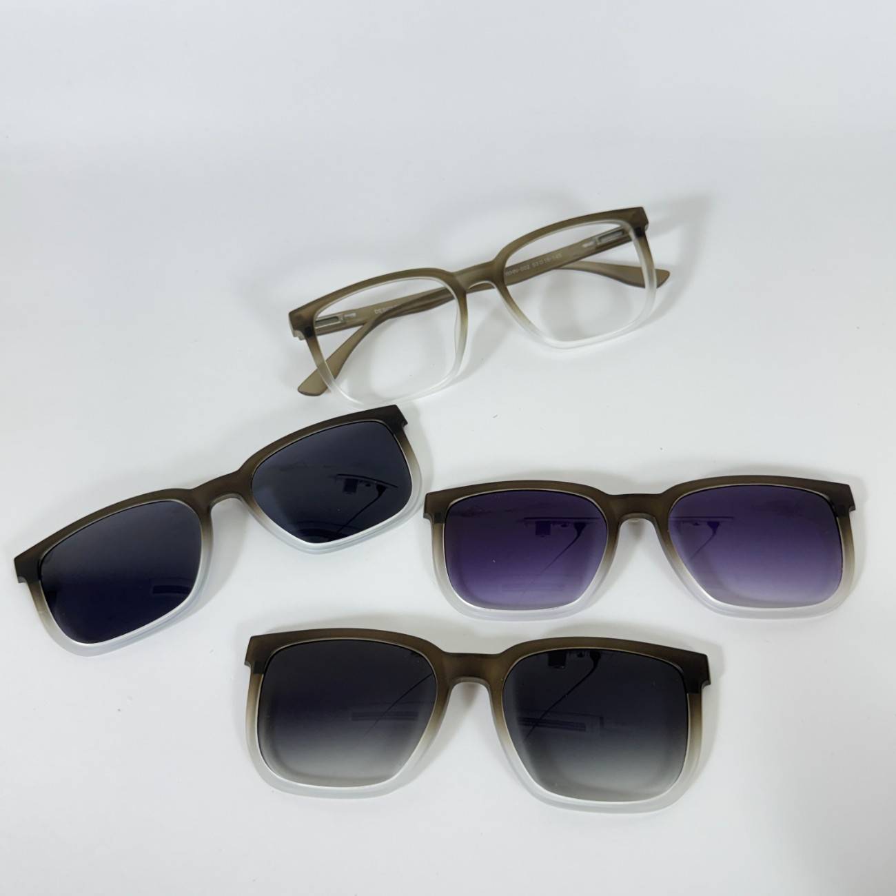 Rectangle Cut Shape Clip-On Glasses