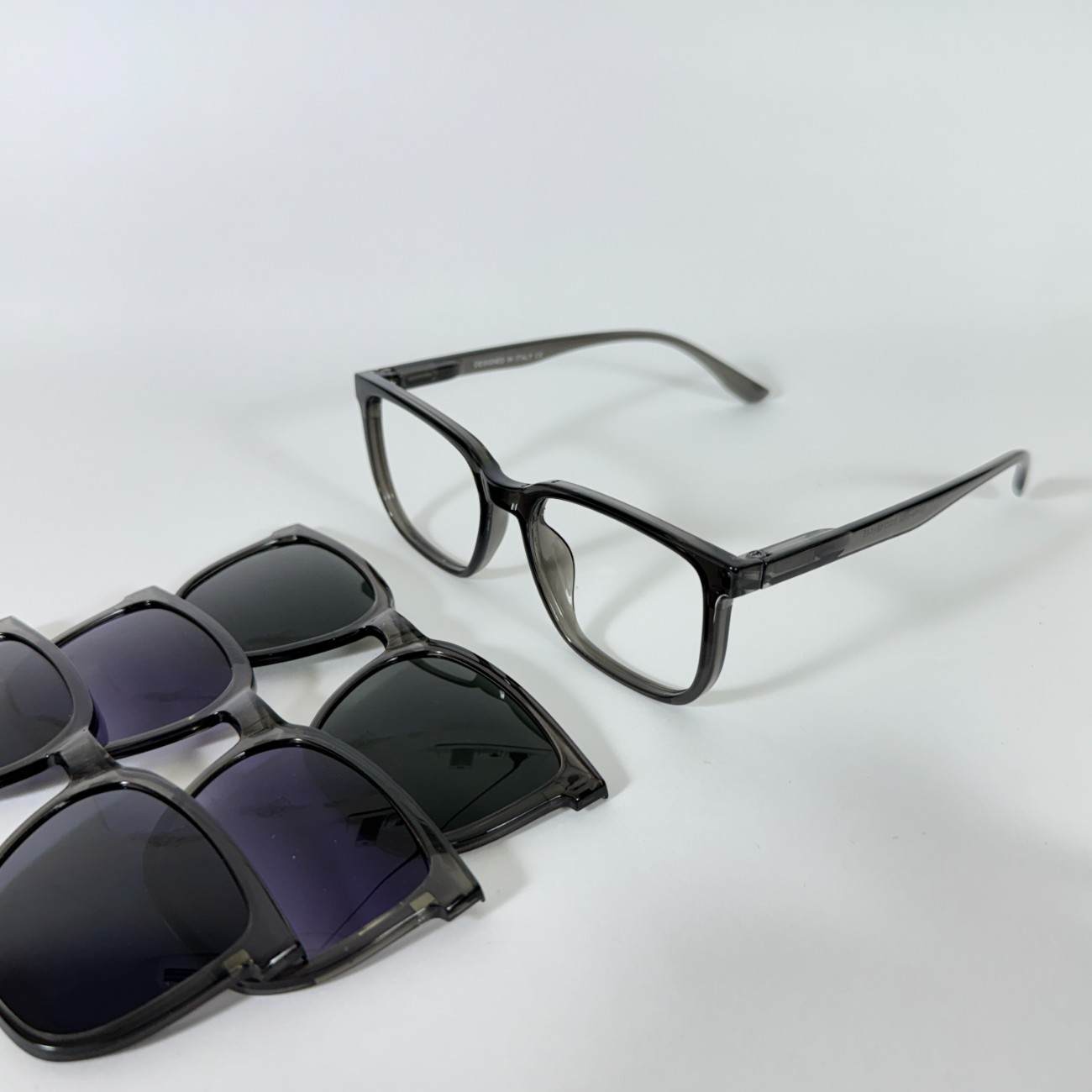Rectangle Cut Shape Clip-On Glasses