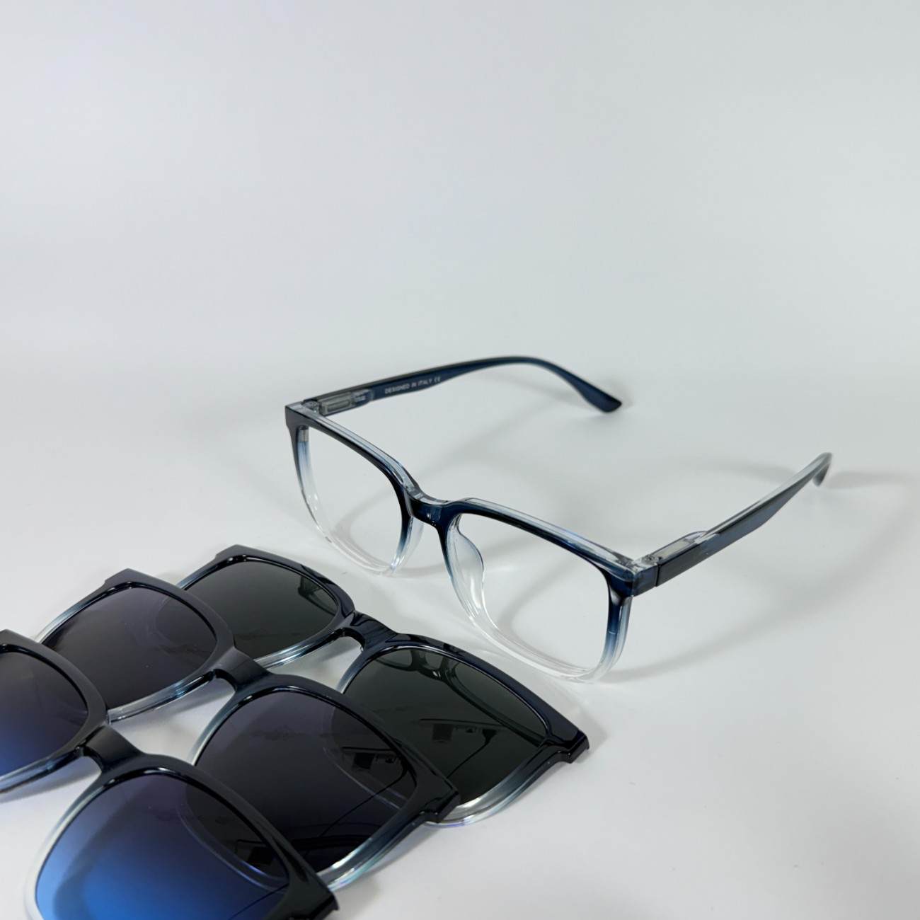 Rectangle Cut Shape Clip-On Glasses