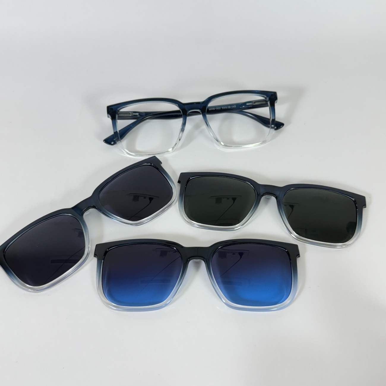 Rectangle Cut Shape Clip-On Glasses