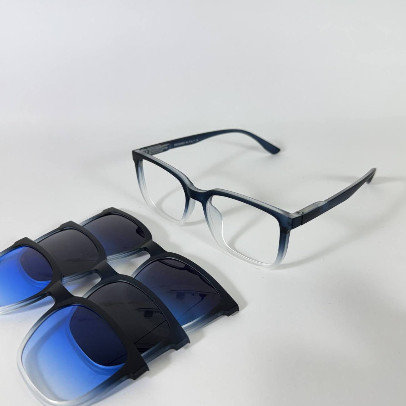Rectangle Cut Shape Clip-On Glasses