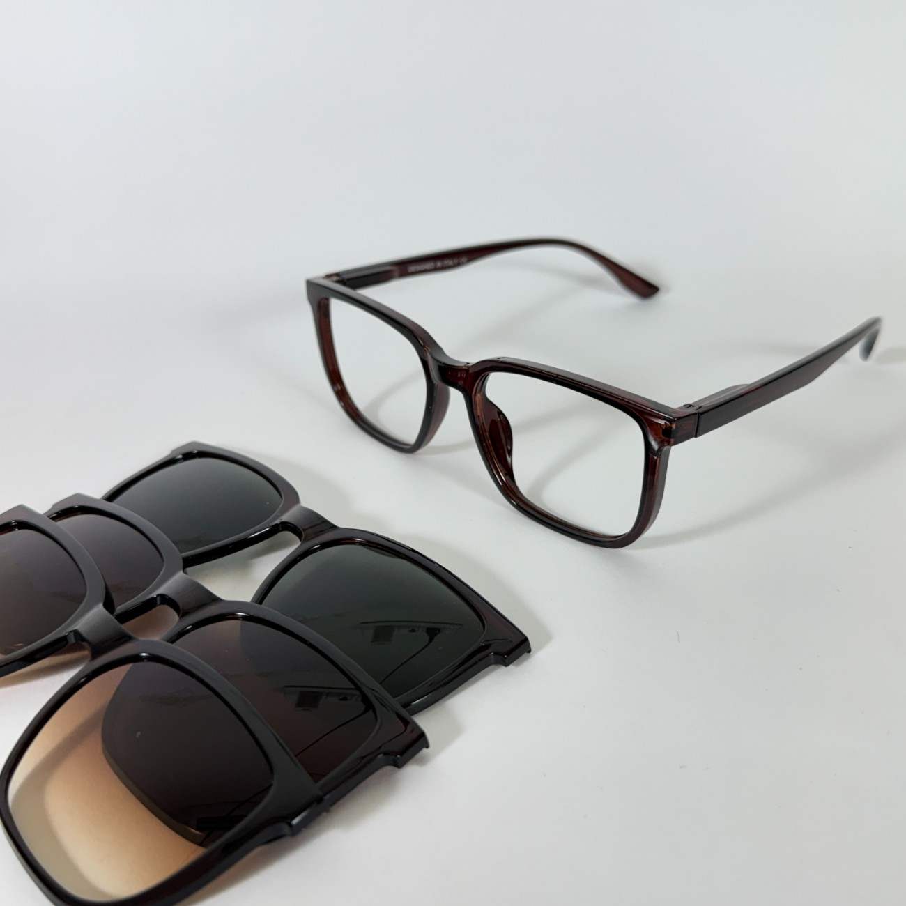 Rectangle Cut Shape Clip-On Glasses