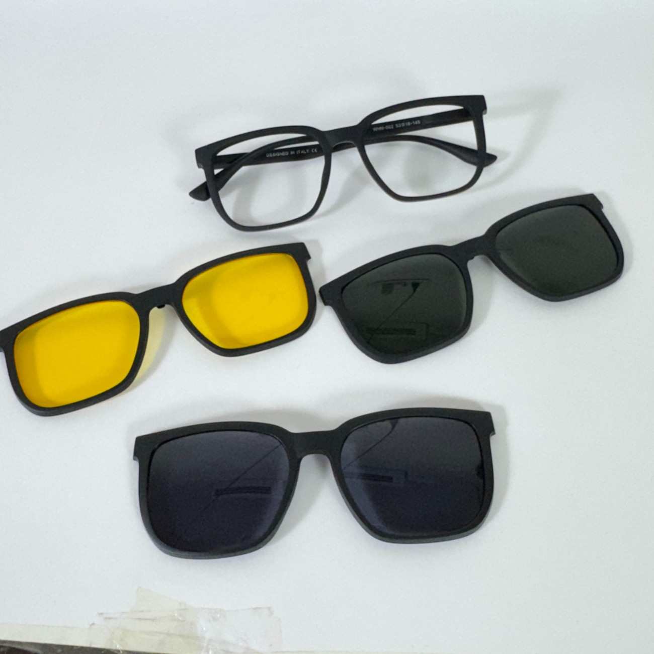 Rectangle Cut Shape Clip-On Glasses