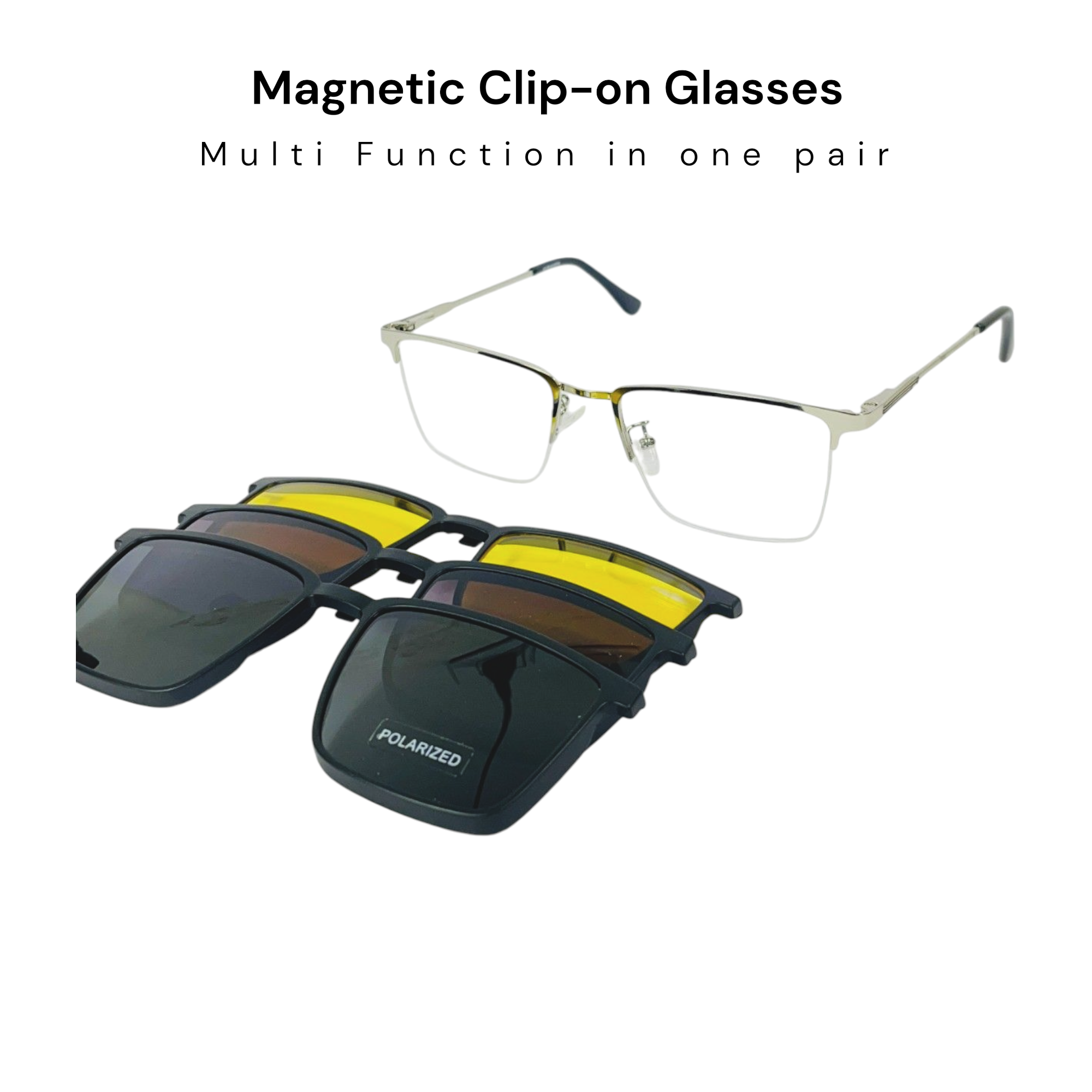 Half Rim Clip-on Polarized Glasses